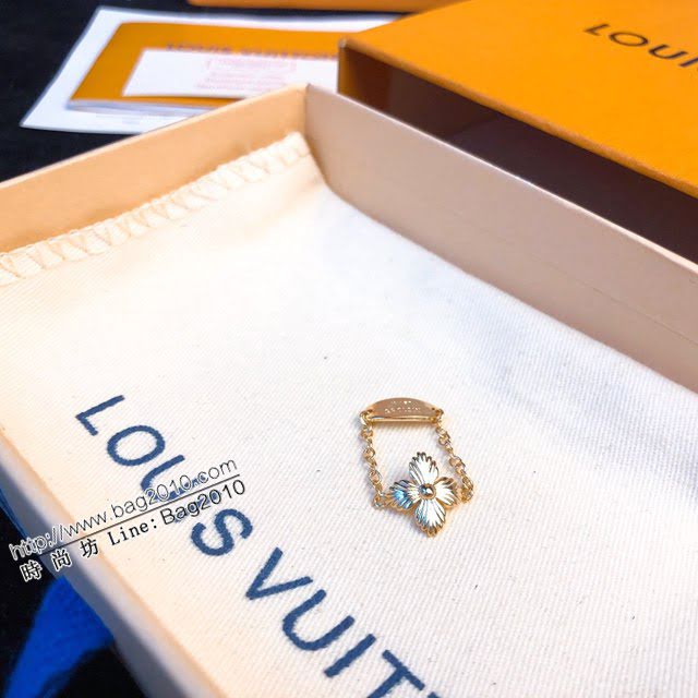 Louis Vuitton新款飾品 路易威登撲克花紋迷你小鏈戒指 LV女鏈條戒指指環  zglv2080